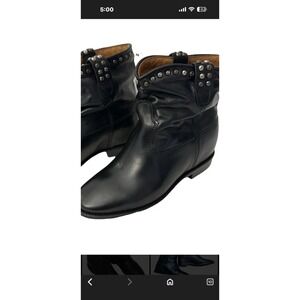 Isabel Marant Crisi Studded Boot Bootie Black Concealed Wedge 37 Us7